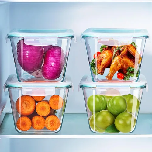 Vista 4 de 2Pack 2600ml/88oz Large Glass Storage Containers with Lids, Meal Prep Food Container Set for Storing food, vegetables or fruits - Microwave, Oven