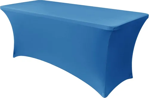 Vista 78 de Obstal Funda de mesa de elastano elástica de 4 pies para mesas plegables estándar, paquete de 2 manteles rectangulares universales ajustables