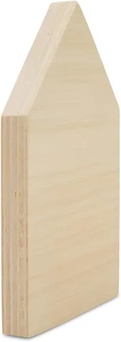 Vista 4 de Cartel de madera gruesa para manualidades de 5-1/4 x 4 pulgadas, paquete de 2 recortes de madera, decoración de bandeja escalonada, letreros