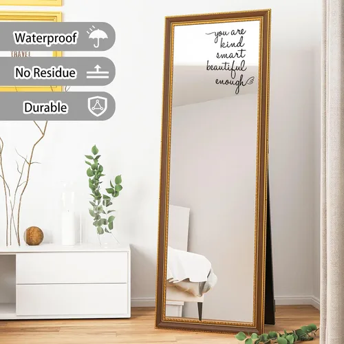Vista 6 de You are Kind Smart Beautiful Enough - Calcomanías de pared de espejo, calcomanías de autoafirmación para automóvil, calcomanías de pared de Negro