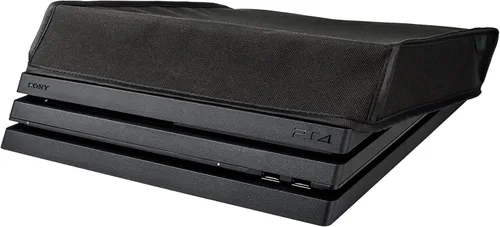 Vista 4 de eXtremeRate Black Horizontal Dust Cover for PS4 Pro Console, Soft Neat Lining Dust Guard for PS4 Pro Console, Anti Scratch Waterproof Cover