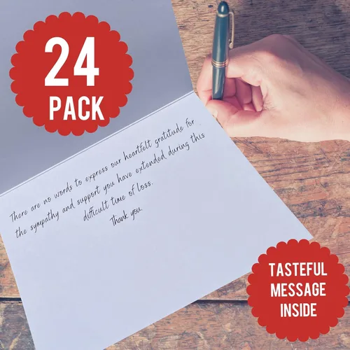 Vista 3 de Tarjetas de agradecimiento de golf para funeral, paquete de 24 tarjetas de agradecimiento funerarias de condolencias con sobres y mensaje