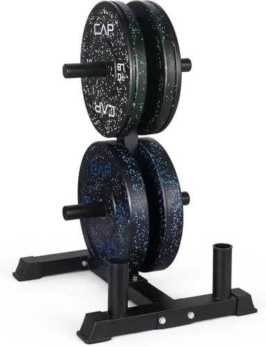 Vista 65 de CAP Barbell - Juego de discos olímpicos de goma de 2 pulgadas con soporte de 6 postes, 100-370 libras, múltiples opciones