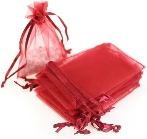 Vista 8 de 100 bolsas de organza Akstore, 4 x 6 pulgadas, para boda, festival, fiesta, etc