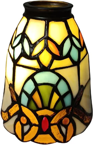Vista 9 de Pantalla de lámpara estilo Tiffany solamente, lámpara de araña y pantalla de repuesto para lámpara de pared, NAD06001, estilo barroco, chimenea