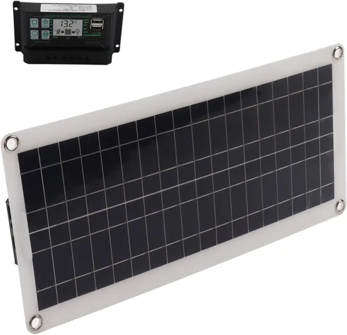 Vista 5 de Estink Kit de panel solar, panel solar de 30 W, 30 A, 12 V, 24 V, cargador de voltaje, kit de inicio de panel solar de silicio policristalino