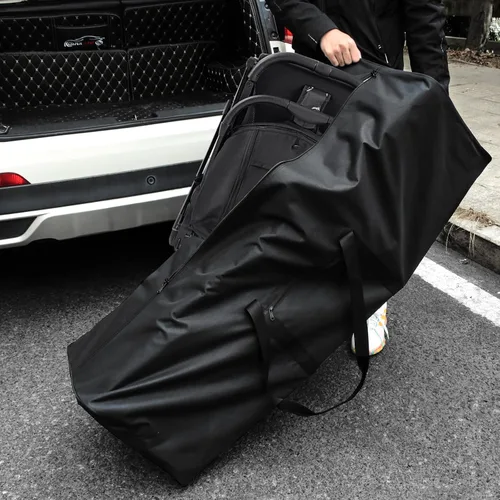 Vista 4 de Bolsa de viaje extra grande para equipo deportivo con cremalleras bloqueables de 2 vías, Negro -, Bolsa de viaje extra grande