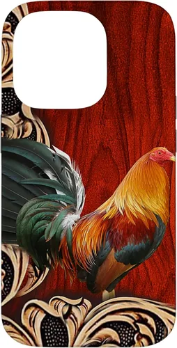 Vista 17 de Flowers Leaf Floral Rooster Wood PC Funda para iPhone 17