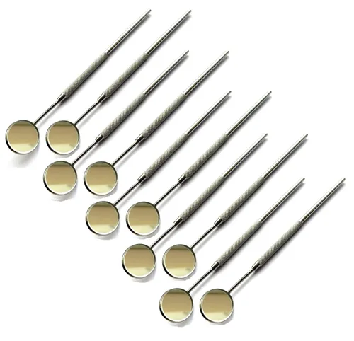 10 piezas de espejo de boca dental #5 W/mango instrumento dental