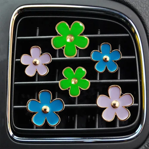 Vista 9 de Clips de ventilación de aire – 6 piezas de decoración de coche de margaritas para ventilación de aire y acondicionamiento, accesorios