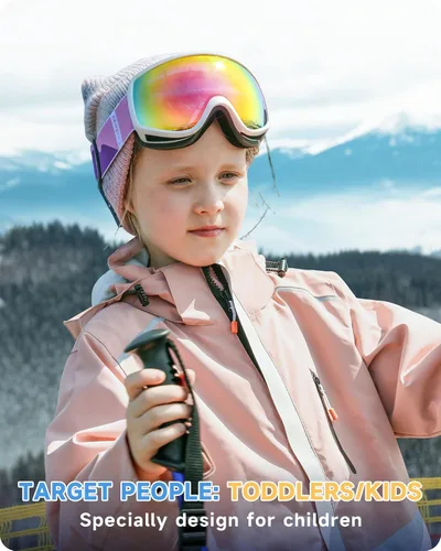 Vista 4 de findway Gafas de esquí para niños, gafas de snowboard para niños y niñas de 3 a 12 años