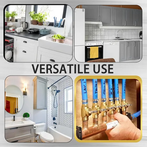 Vista 6 de Paquete de 2 válvulas de bola Foskan de latón con clip de desconexión, válvula de cierre de puerto completo de 3/4 pulgadas con mango rojo