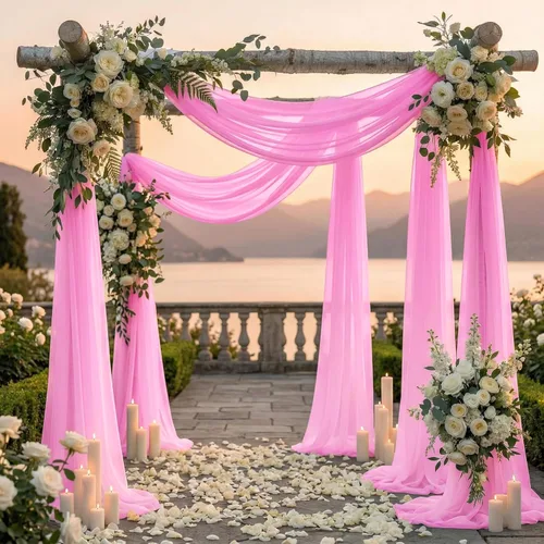 Vista 4 de MDS - Paquete de 1 panel (30 pulgadas de ancho x 40 pies de largo) para arco de boda, cortina de gasa transparente para boda, ceremonia, recepción