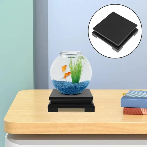 Vista 4 de Operitacx Base de exhibición de madera maciza de 5.90 pulgadas, soporte cuadrado para florero, planta, figura de Buda, soporte para tetera, pedestal