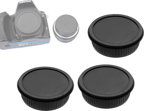 Vista 14 de Fotasy RBC2 2 x cubiertas de lente traseras y set de tapas con gamuza de limpieza para Canon EOS DSLR (negro)