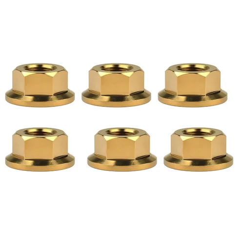 Vista 18 de Titanium DIN6923 M5 M6 M8 M10 M12 M14 M16 - Juego de 6 tuercas hexagonales (paso M5, 0.031 in, negro)