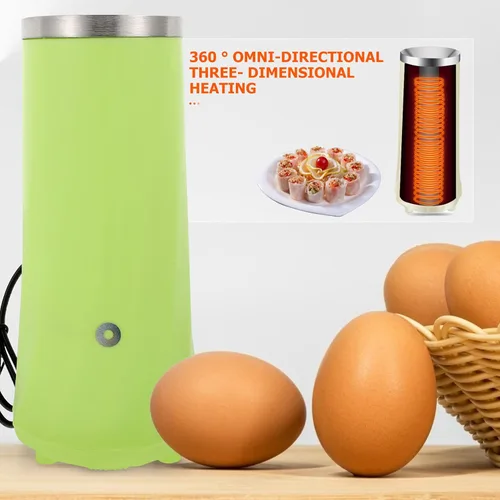 Vista 5 de UPKOCH Máquina automática de rollo de huevos antiadherente para salchichas con palo de bambú y cepillo de limpieza, máquina de rollo vertical