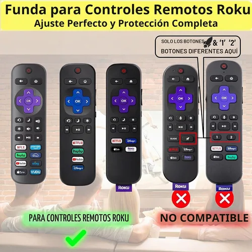 Vista 2 de Funda de batería para TCL Roku Smart TV Steaming Stick Remoto, silicona protector universal funda piel púrpura lila Lila Glow