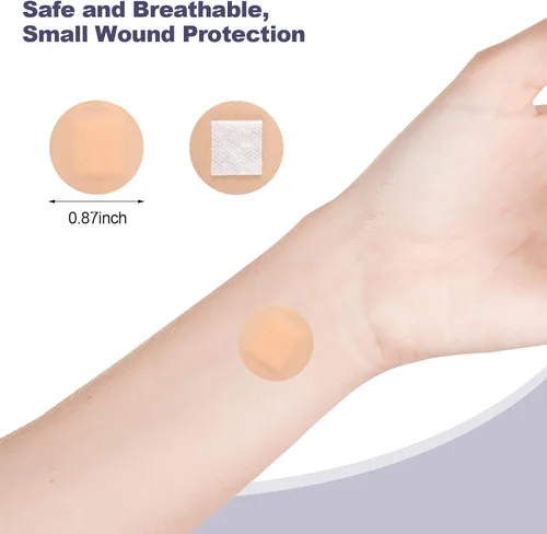 Vista 2 de Vendaje redondo autoadhesivo, vendaje autoadhesivo de tela flexible para cuidado de heridas pequeñas y ocultar manchas en la piel, 0.87 pulgadas