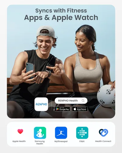 Vista 6 de RENPHO Báscula inteligente para peso corporal, apta para FSA y HSA, báscula digital de baño de 8 electrodos con IMC, grasa corporal, masa muscular