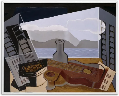 Stupell Industries La Fenetre Ouverte Juan Gris - Pintura abstracta clásica enmarcada para pared, diseño por one1000paintings