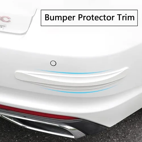 Vista 2 de BetterJonny Protector universal de fibra de carbono para parachoques de esquina, 4 tiras de goma anticolisión para la mayoría de los automóviles