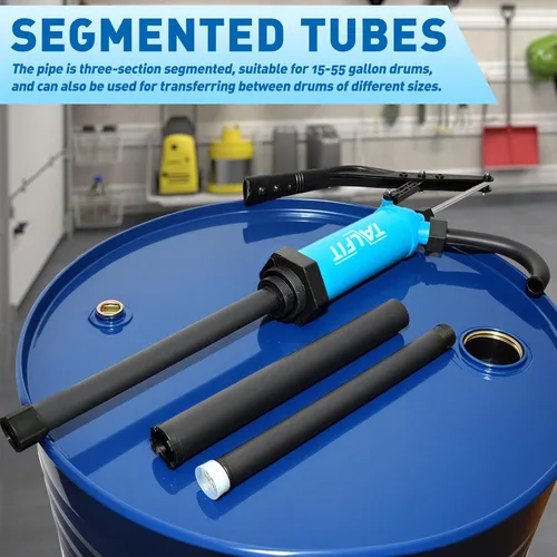 Vista 7 de Bomba de barril de acción de palanca, bomba de tambor de 55 galones, para combustibles, productos químicos, líquidos corrosivos, líquidos a base