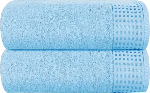 Vista 36 de GLAMBURG Juego de 2 toallas de baño de gran tamaño 100% algodón de 28 x 55 pulgadas, ultra suaves, altamente absorbentes, compactas, de secado