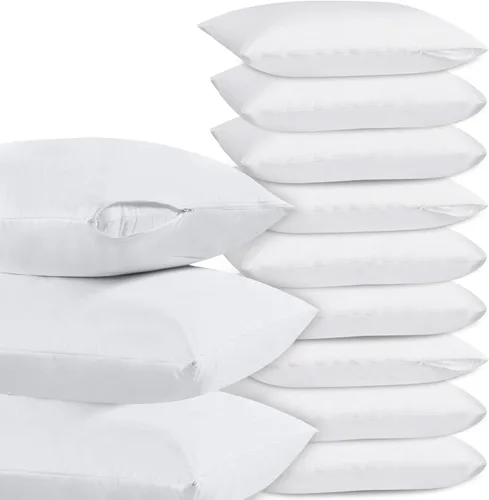 Vista 11 de Linteum Textile Supply Funda de almohada blanca tamaño Queen con cremallera, 20 x 30 pulgadas, fundas de almohada de polialgodón de 200 hilos