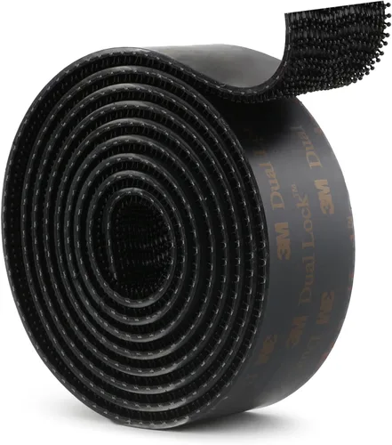 3M Dual Lock SJ3550 1" × 4 pies, color negro, 1 paquete de cinta de montaje de sujetador recerrable entrelazable en forma de hongo, cinta adhesiva