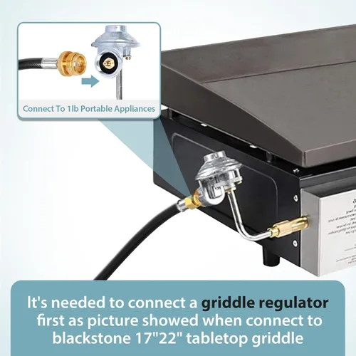 Vista 5 de SHINESTAR Manguera de extensión de propano de 5 pies, conecta el aparato de 1 libra al árbol de propano o adaptador de propano, compatible con Buddy