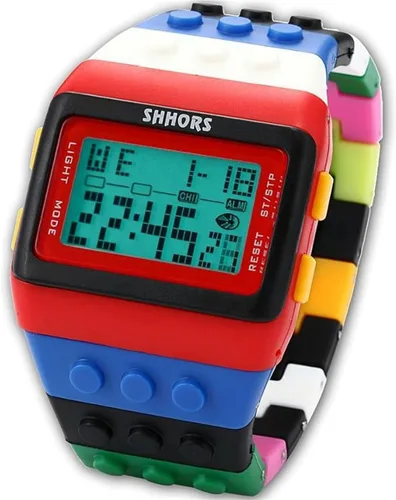 Moda LED SHHORS Multicolor Banda de goma Deportes Reloj Unisex, Moderno