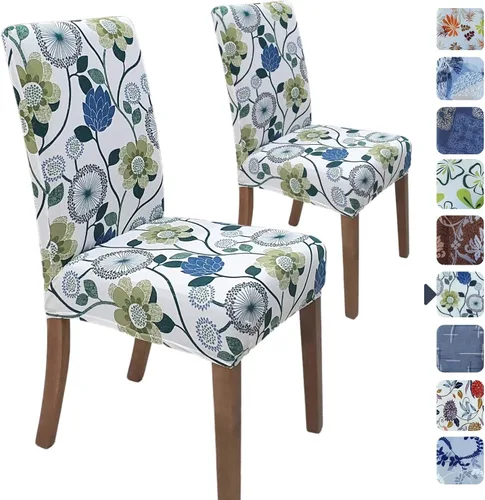 Vista 9 de SPRINGRICO Juego de 4 fundas para sillas de comedor, fundas elásticas para sillas de comedor, de elastano lavables, fundas para sillas Parsons