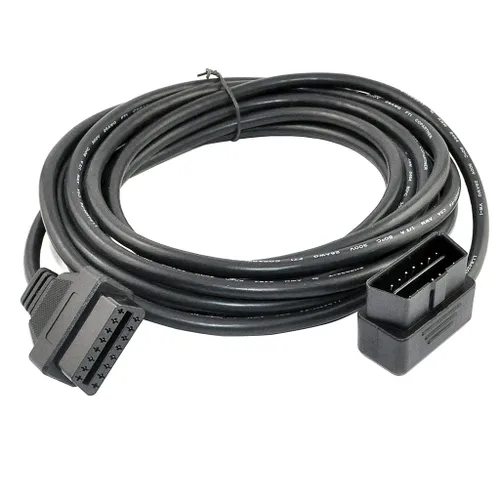 Vista 3 de Cable OBD II OBD2 de 16.4 pies de 16.4 ft/16.4 pies de ángulo derecho/izquierdo macho a hembra Cable de extensión OBD para coche Auto Diagnóstico