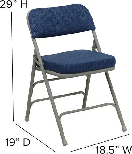 Vista 4 de Silla plegable de metal tapizada Hercules de Flash Furniture, tela curvada color borgoña, 2