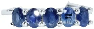 Anillos de declaración para mujer y niña, banda de zafiro de plata 3.642 x 0.118in