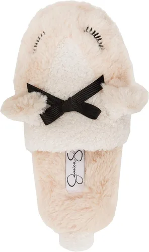 Vista 2 de Jessica Simpson Pantuflas de felpa lindas y acogedoras con espuma viscoelástica para niña