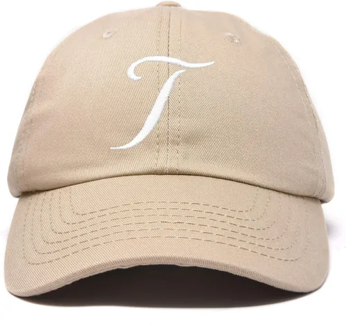 Vista 23 de DALIX Gorra de béisbol con letra T para mujer, con monograma y bordado cursivo Beige