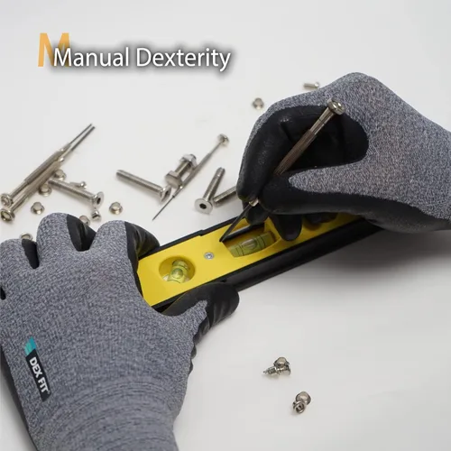 Vista 6 de DEX FIT Prime - Guantes de trabajo de nitrilo FN331 ajuste elástico cómodo 3D revestimiento de nitrilo de espuma duradera agarre potente compatible