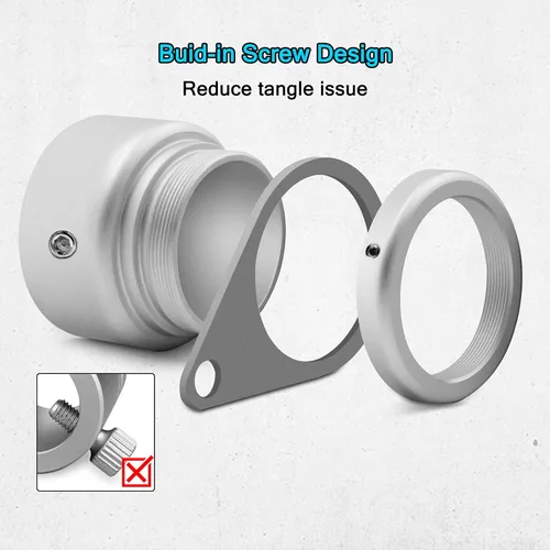 Vista 4 de Anillos de asta de bandera, anillos de aleación de aluminio, anillo de montaje antienvoltura giratorio de 360°, clips giratorios con mosquetón