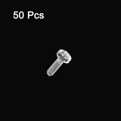 Vista 3 de uxcell M2x6mm plástico Phillips pernos 50pcs PC Pan cabeza máquina tornillos transparentes