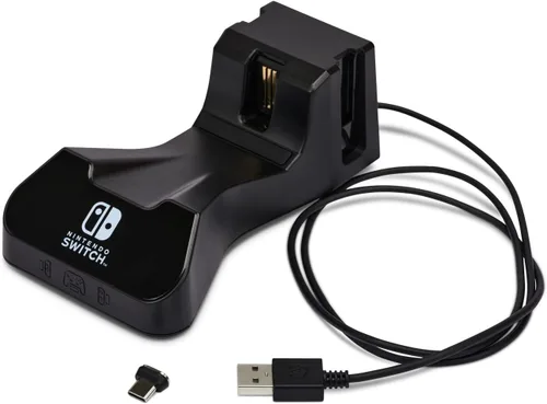 Vista 8 de PowerA Controller Charging Base for Nintendo Switch, Black, Wireless Controller charging, Charge, rechargeable battery, Nintendo Switch, Joy-Con