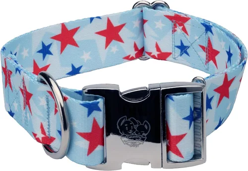 Country Brook Petz HossFit Jr - Collar ancho de alta calidad para perro, colección Americana con diseños patrióticos (celebración americana, mediano)