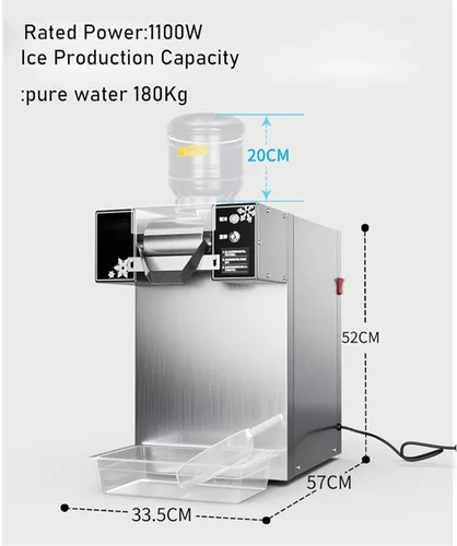 Vista 5 de Snowflake Ice Maker Machine, Automatic Electric Ice Shaved Machine, Food-Grade Stainless Steel Material Slushie Machine For Home, Parties, Food