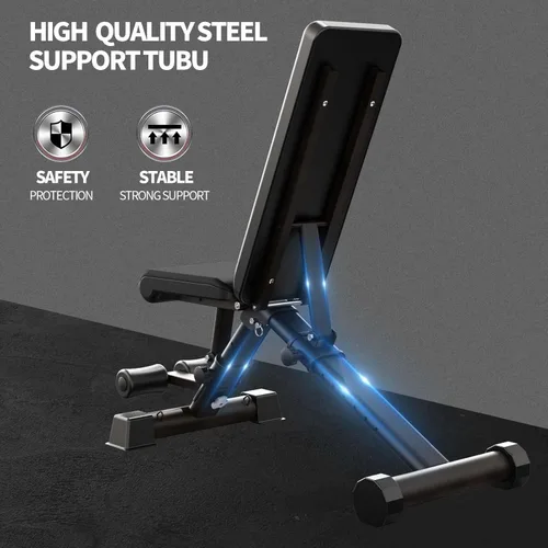 Vista 7 de Banco de pesas ajustable, banco de mancuernas de ejercicio para entrenamiento de cuerpo completo, banco de entrenamiento plegable para gimnasio