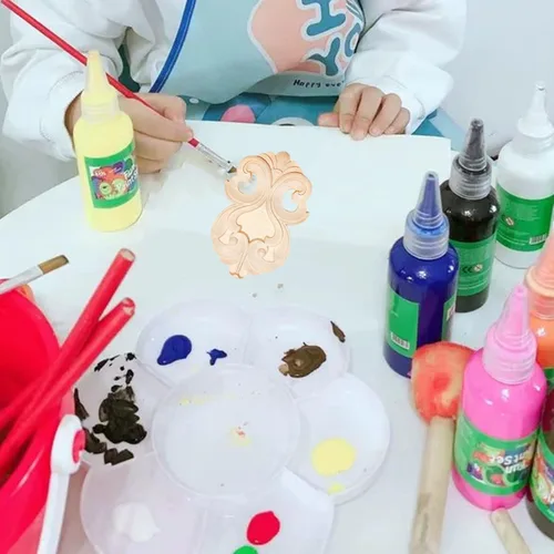 Vista 6 de Apliques de madera tallada en madera tallada calcomanía sin pintar muebles cama puerta gabinete decoración (02,8x10cm/3.15x3.94inch)