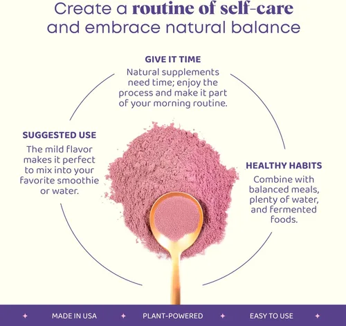 Vista 5 de JoySpring Polvo probiótico vaginal pH Balance para mujeres Lactobacillus Acidophilus + D-manosa con suplemento de arándano Apoya la flora