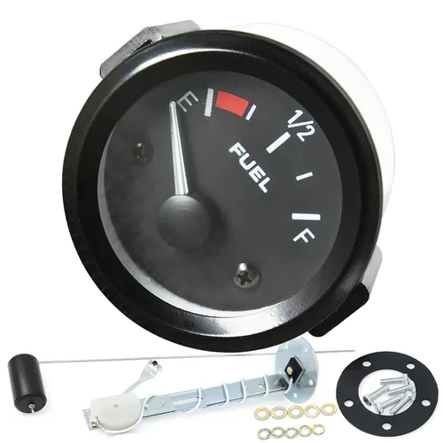 Vista 5 de Medidor de nivel de combustible de 2 pulgadas 52 mm, unidad de envío del tanque de combustible de 12 V, sensor de combustible de 240-33 ohm, puntero