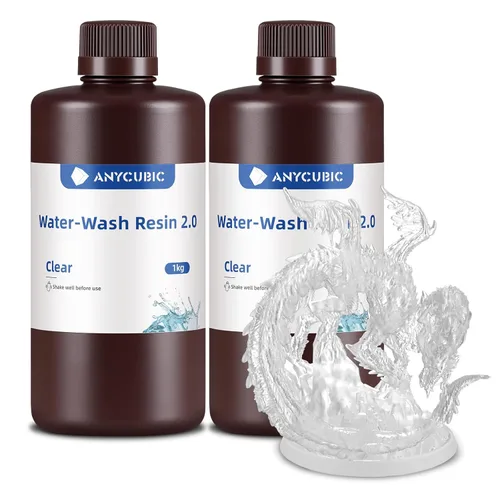 Vista 19 de ANYCUBIC Resina lavable al agua 2.0, resina de impresora 3D con baja viscosidad e impresión rápida, resina 3D de curado UV de alta precisión de 405