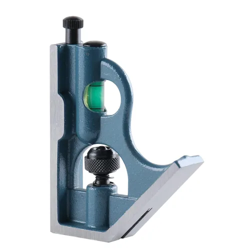 Vista 4 de Accusize Industrial Tools Juego de regla cuadrada combinada de 3 piezas de 6 pulgadas, transportador satinado, graduación 4-R, 0000-8100